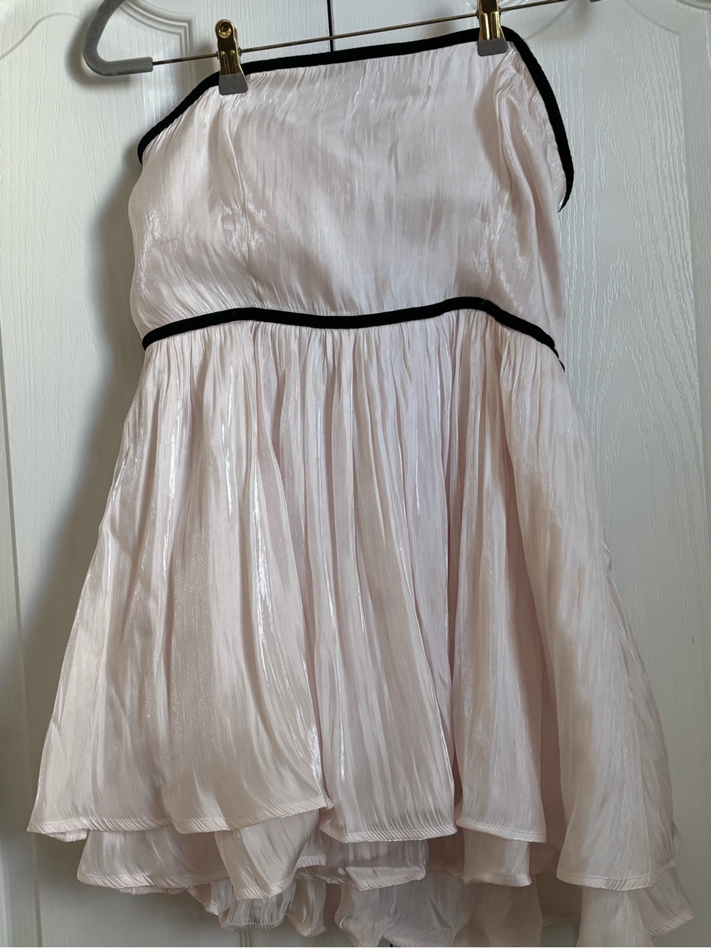 Free people satin strapless pink dress size large